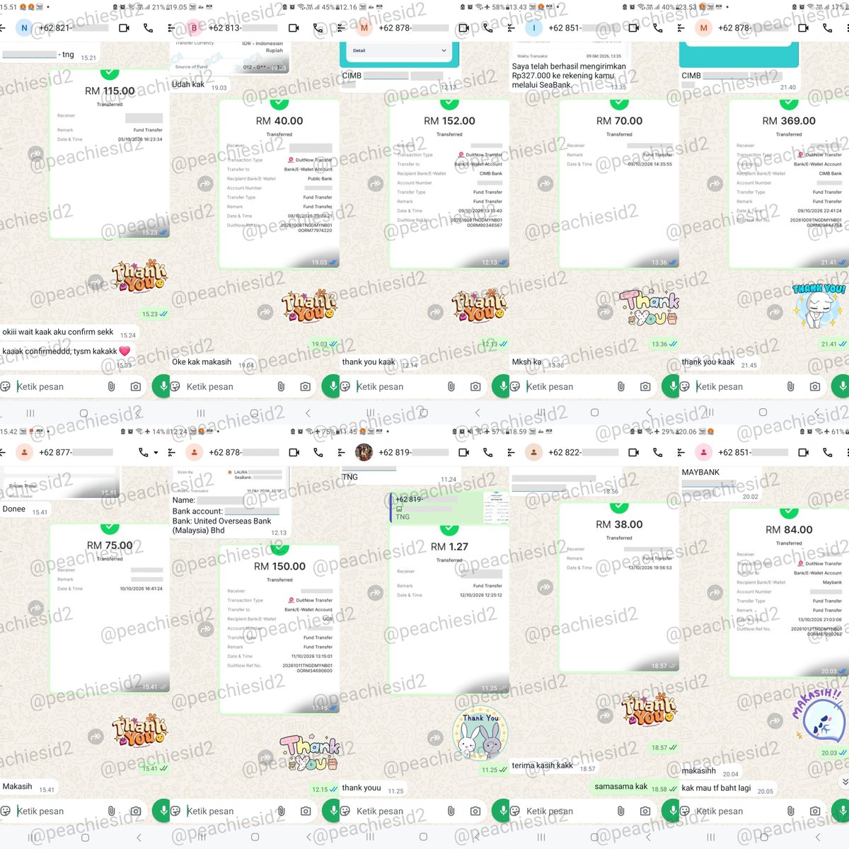 peachiesid2's tweet photo. open jasa tf ringgit

— idr to rm
rate 4600 fee 5k

— rm to idr (CLOSE)

❌️ NO SCAN QR ❌️
hanya bisa lewat no rek / no e-wallet saja

📩 fast respon (WA) : https://t.co/KnptYrNg5c

t. proxy transfer trf ringgit myr rm convert idr to myr tukar rupiah ke ringgit https://t.co/oacjHHevNk