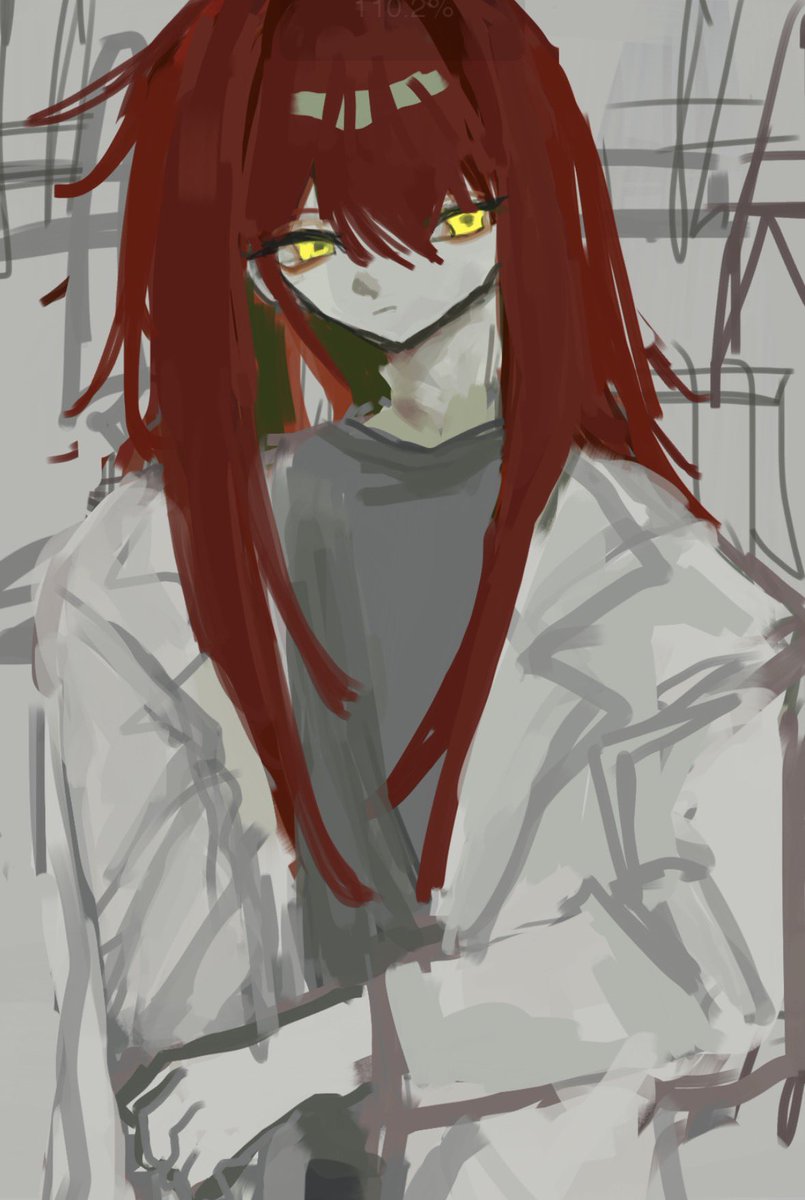 Feeedfft's tweet photo. 一番美形に描こうと思ってるけど本人は美形なこととかどうでもいいので服も適当で同じ服が何枚もある　髪のケアとかもしないし邪魔になったらバサってナイフで切る https://t.co/GQJ9B7mjrK