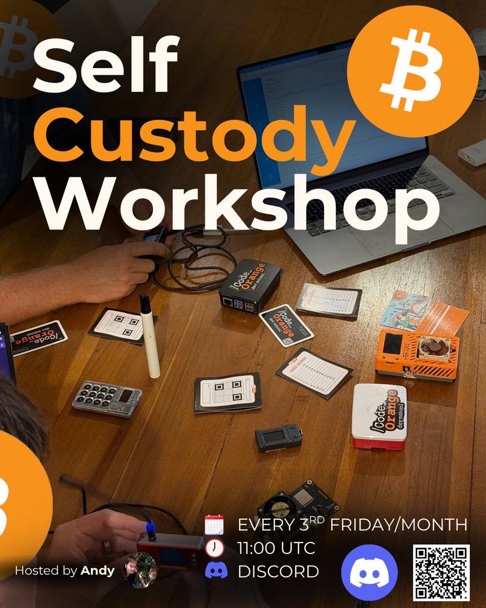 CodeOrangeDevs's tweet photo. Multivendor multisig with @SparrowWallet and @nunchuk_io  

This seems to be the way after recent incidents. Self-custody workshop will cover:

- how to setup airgapped wallet
- how to setup multivendor multisig wallet

See you there: https://t.co/Lt9cFHouIS https://t.co/0Qax4NYQ6W