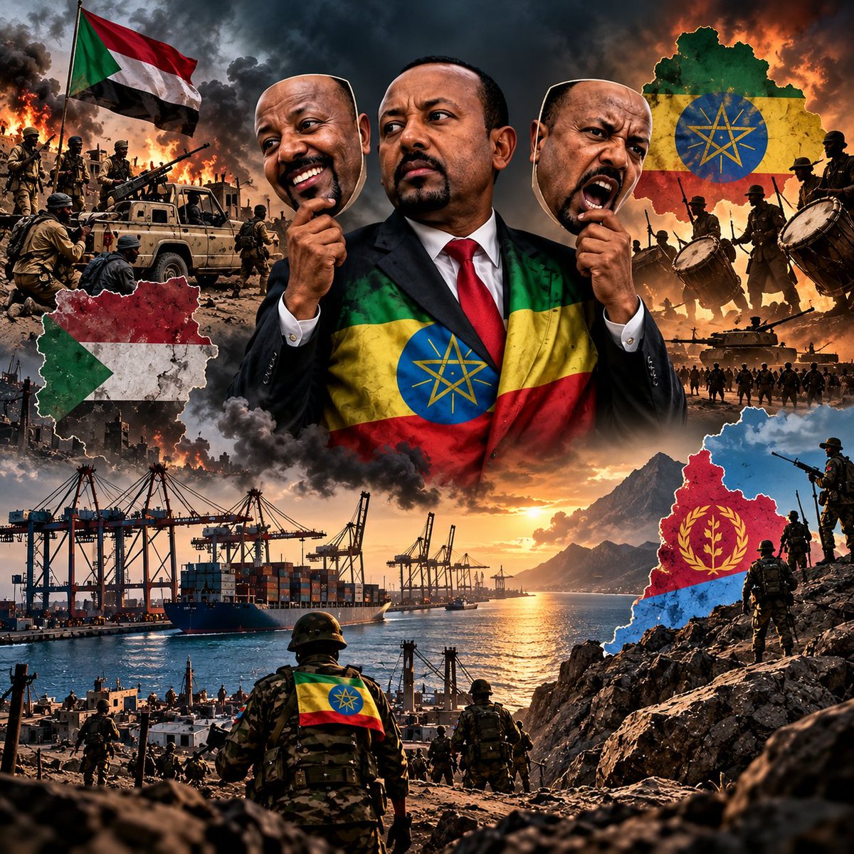 ERIDON91's tweet photo. Ethiopia’s politics have become a masterclass in hypocrisy and double standards.

• Support forces accused of destabilizing Sudan, then accuse others of interfering in Ethiopia’s internal affairs.

• Threaten a neighboring country to seize its ports, then accuse that same neighbor of meddling in Ethiopia’s domestic affairs when resistance follows.

• Beat the drums of war, issue threats against neighboring states, and escalate tensions—then turn around and portray themselves as victims of aggression.

You cannot threaten your neighbors, challenge their sovereignty, and then cry interference when they refuse to surrender to your demands.

This is not diplomacy. It is not leadership. It is a dangerous combination of political immaturity, strategic arrogance, and hypocrisy.

A government that mistakes aggression for strength and provocation for diplomacy will eventually discover that the world does not owe it the consequences it refuses to accept.

#Eritrea #Assab #Sudan #Ethiopia