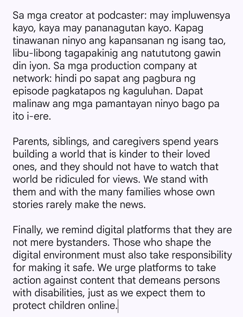 blcb's tweet photo. Sen Joel Villanueva on the Mockery of Persons w/ Autism by Content Creators

"Nakakagalit at nakakabastos! There is no room for this kind of behavior in our society &amp; in the digital space

Hindi na dapat bigyan ng plataporma ang mga kumukutya sa mga taong may kapansanan"@dwiz882 https://t.co/LnN12eZpin