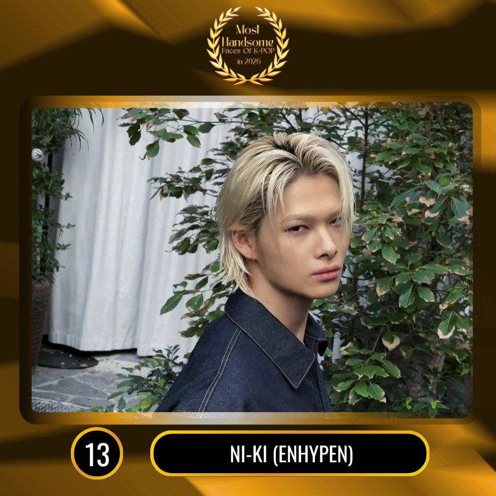 TOP100KPOP's tweet photo. TOP 100 – Most Handsome Faces Of K-POP in 2026

#13 NI-KI (ENHYPEN)

Congratulations! 🎉 https://t.co/N7r4RRfMR9
