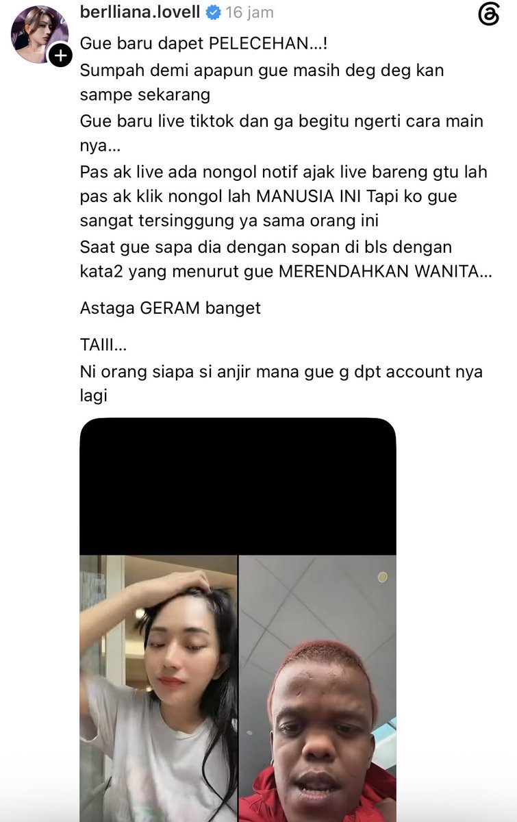 amourphelia's tweet photo. Adalagi pelecehan seksual lewat live tiktok.

Bisa bisanya ngomong ngerendahin wanita kaya gini sama orang yang gak dikenal njis pengen marah banget liatnya.

Udah cacat fisik cacat akhlak juga lagi hadehh😤 https://t.co/S98hgqTV19