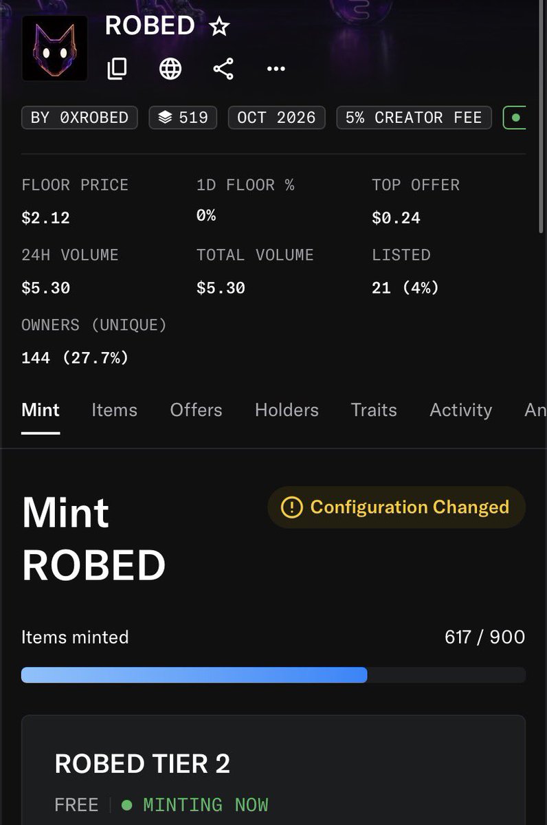 0xTheHS's tweet photo. Still early on ROBED on INK @inkonchain 🤖

Maybe @elonmusk @cb_doge will realize ROBED (Robo Dog Super Intelegence) ASAP

-70% mint progress-
BTW No rush on our mint. deleted all bots mint.

https://t.co/mci2qFV4ST

Need have WL? try to engange with this post, Good Luck https://t.co/xJm5dLKqRX