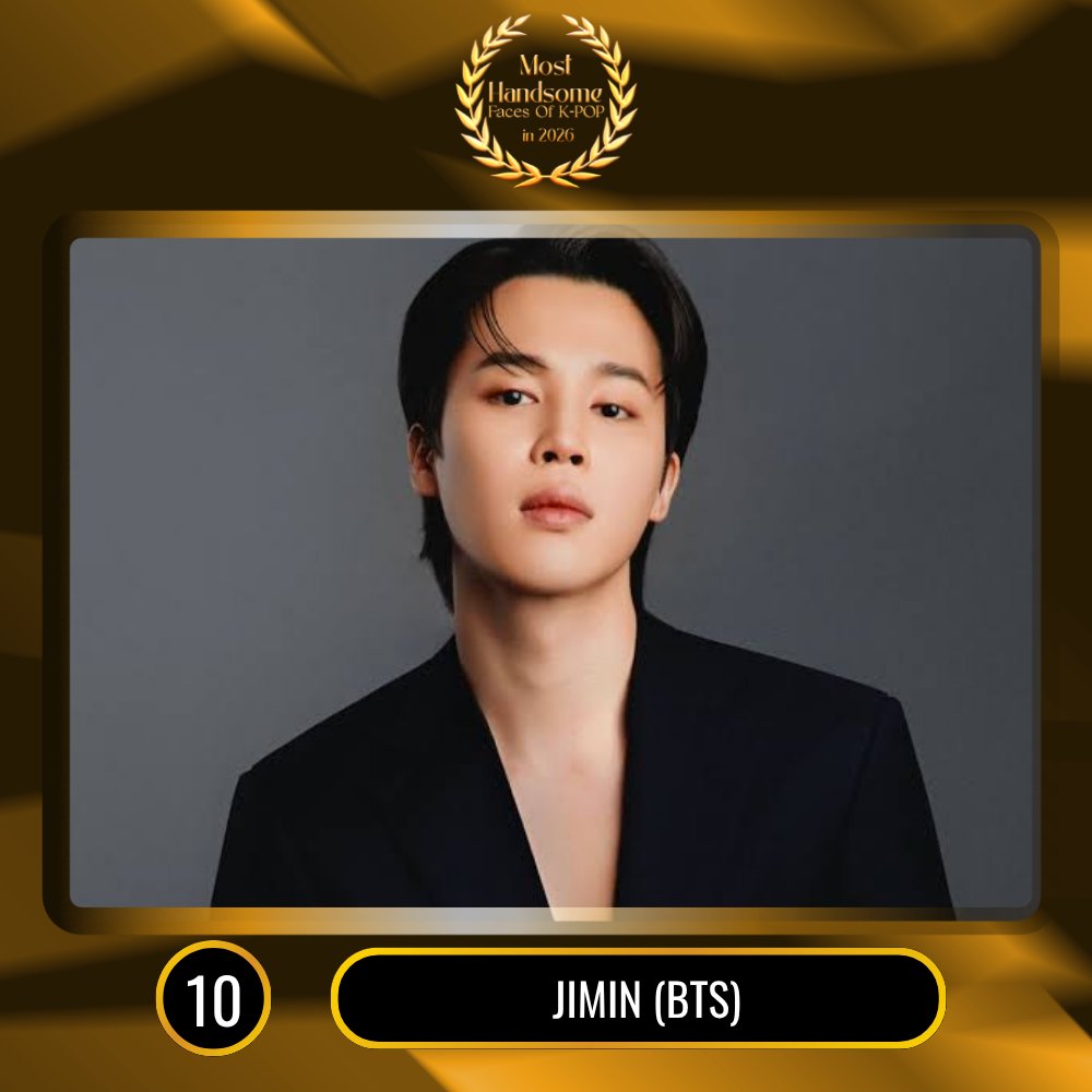 TOP100KPOP's tweet photo. TOP 100 – Most Handsome Faces Of K-POP in 2026

#10 JIMIN (BTS)

Congratulations! 🎉 https://t.co/nUYJmc9wRM