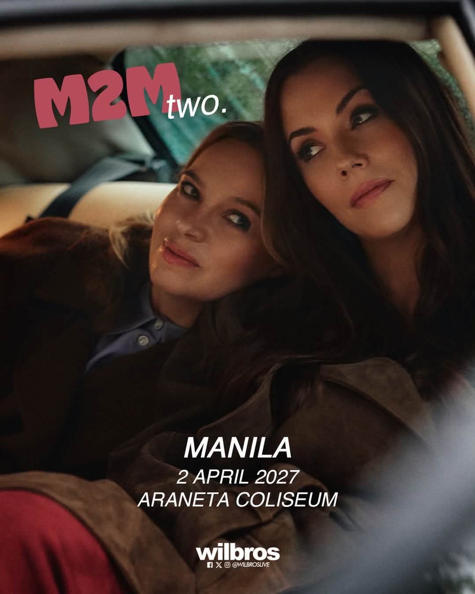 philconcerts's tweet photo. Tickets for the return of M2M live in Manila range from P1300 - P6800.

🎤 M2M
📅 April 2, 2027
📍 Araneta Coliseum 

Tickets on sale Oct 24, 10 AM, via TicketNet.

By @WilbrosLive https://t.co/wUMOphMffQ