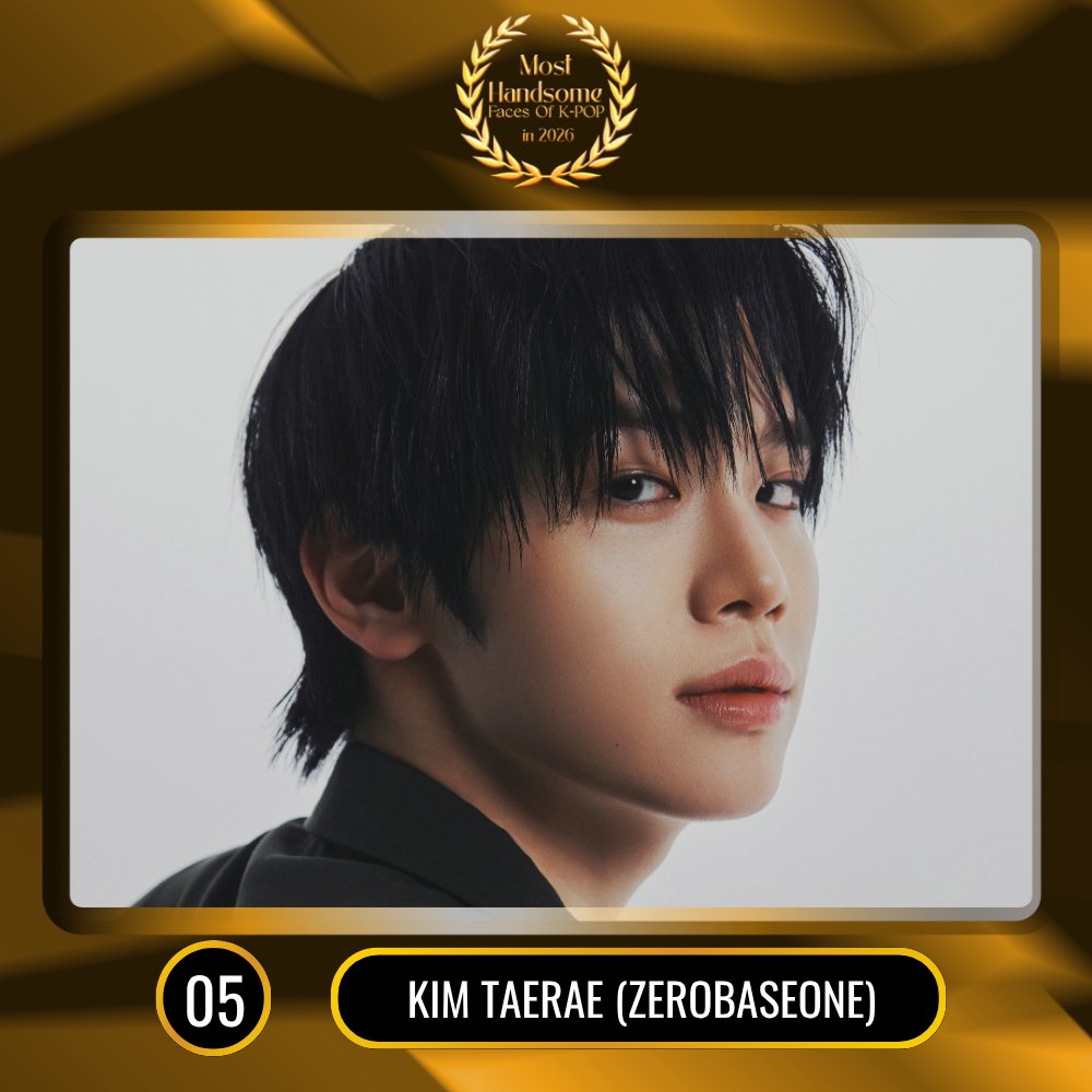 TOP100KPOP's tweet photo. TOP 100 – Most Handsome Faces Of K-POP in 2026

#5 KIM TAERAE (ZEROBASEONE)

Congratulations! 🎉 https://t.co/Cx7FIDAtdt