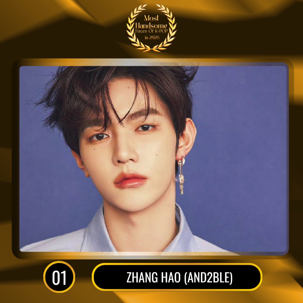 TOP100KPOP's tweet photo. TOP 100 – Most Handsome Faces Of K-POP in 2026

#1 ZHANG HAO (AND2BLE)

Congratulations! 🎉 https://t.co/zrdoXSxOYR