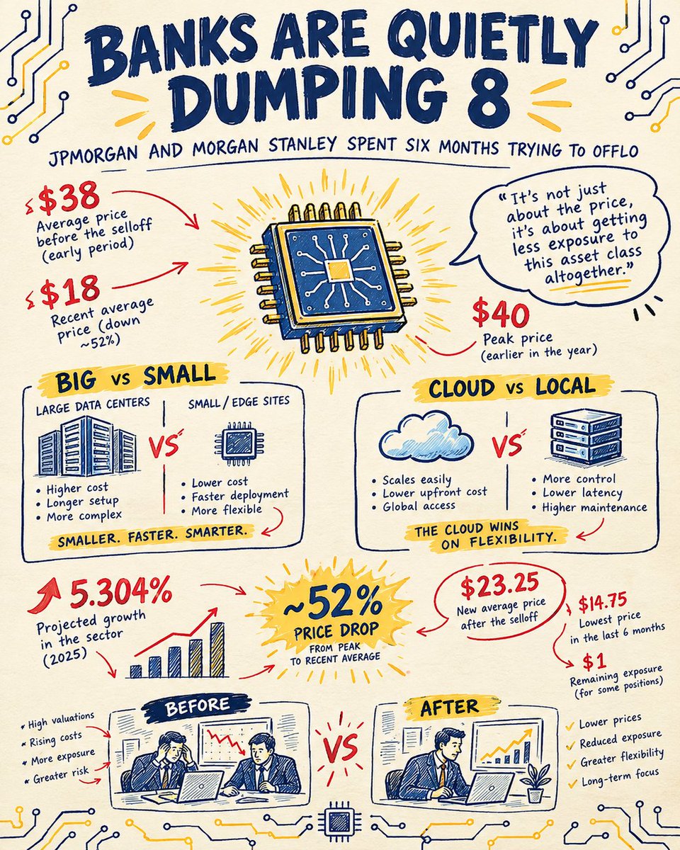hostmopcom's tweet photo. JPMorgan can't offload $38B in Oracle AI data center debt after 6 months. Oracle: one notch above junk. Bond demand: 5x → under 2x. Own your infrastructure.

Full analysis: https://t.co/wwnHNmoqyB https://t.co/nNj0IoOUI1