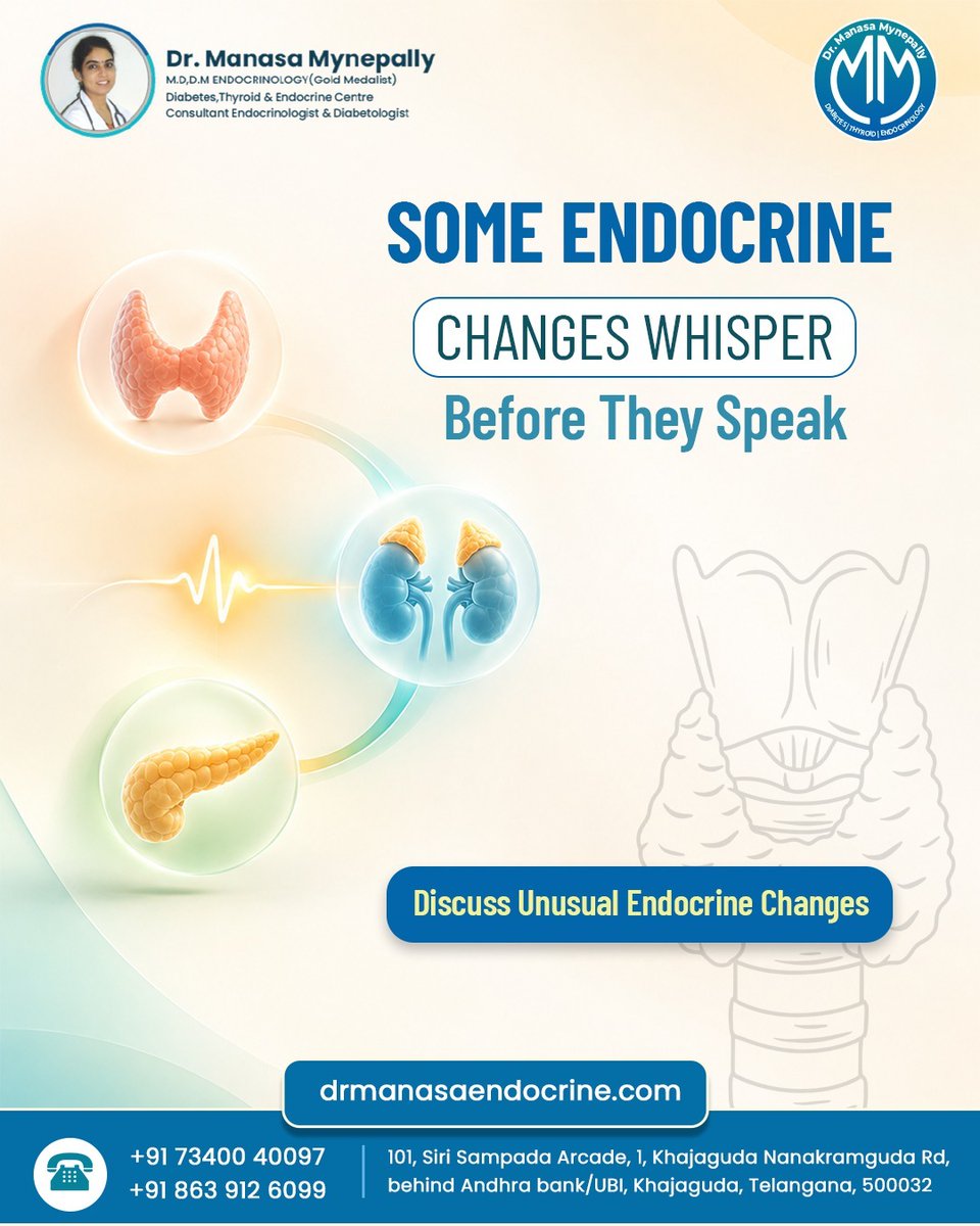 manasamynepally's tweet photo. 💙 Make room for questions about endocrine health.

Discuss diabetes, thyroid and hormonal concerns with Dr. Manasa Mynepally.
📞 7340040097
https://t.co/fMlQoyq7El
#EndocrineHealth #Khajaguda https://t.co/hExet4G2pd
