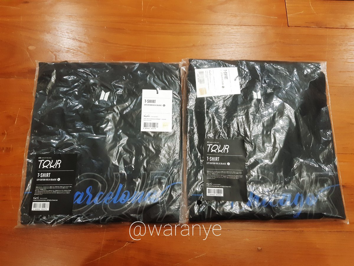 waranye's tweet photo. 𓊆 𔓘 𓊇 เสื้อยืด MAP Of THE SOUL ของแท้ใหม่ในซีล เหลือ2ตัวตามนี้ เช็คไซส์รูปสุดท้ายค่ะ

— City edition ver.10 Chicago size L
— City edition ver.14 Barcelona size XL
— ตัวละ 500 รวมส่ง ลทบ.

* หมายเหตุ ต่อที่ข้างล่าง *

⌕ #ตลาดนัดบังทัน #ตลาดนัดBTS https://t.co/AMp2fLbZTn