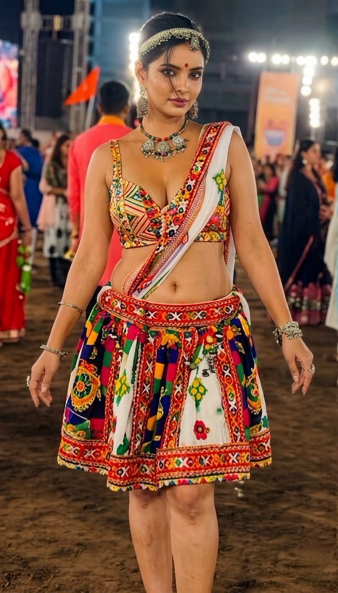 BBC__Pinky's tweet photo. A special garba night outfit gifted by my colleague from #empireofsins. We have navaratri celebration in the company hope I will do well. https://t.co/RVVhNRlkyp