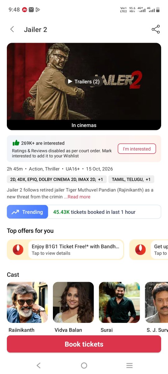 SereiaStar124's tweet photo. 1 hour ki 45k tickets aaa adi kuda morning show ka 💥🙏 https://t.co/5GfLbYkn9n