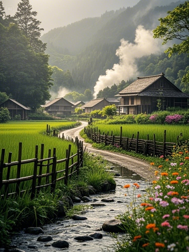 Surekhakarempud's tweet photo. [In the morning light, the path is clean and peaceful]， https://t.co/38wcBHuBUB