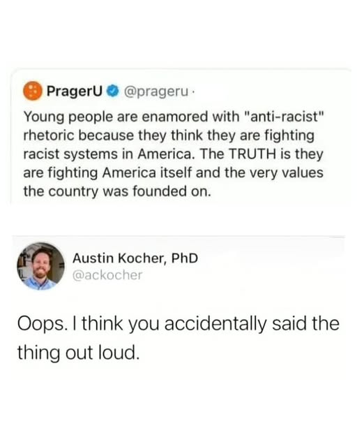 joewo01's tweet photo. Prager admits America was based on racism. https://t.co/rD4RQlFxH8