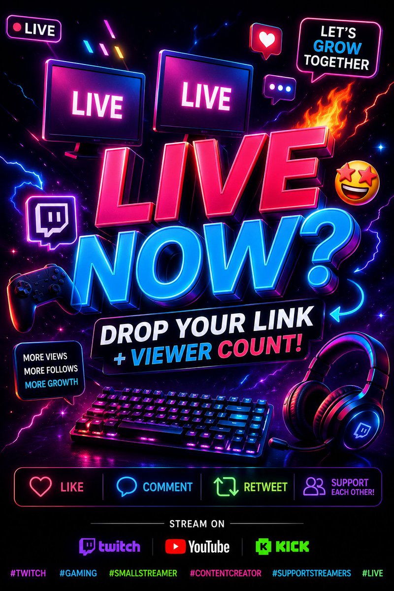 PromoBOOST098's tweet photo. PROMOTION TIME - LIVE NOW 🚨

1. Like
2. Repost
3. Comment
Share your yt/twitch/kick links

Follow @xsacklunch on👇

🎮https://t.co/4HgzAe6sbN
▶️https://t.co/GOjXutUXaS

Dm @PromoRTRG for promo.

#PUBG #Battlegrounds #Kick #kickstreaming #Kickcommunity #Youtube #gaming #efootball https://t.co/FPB9s0rkZS