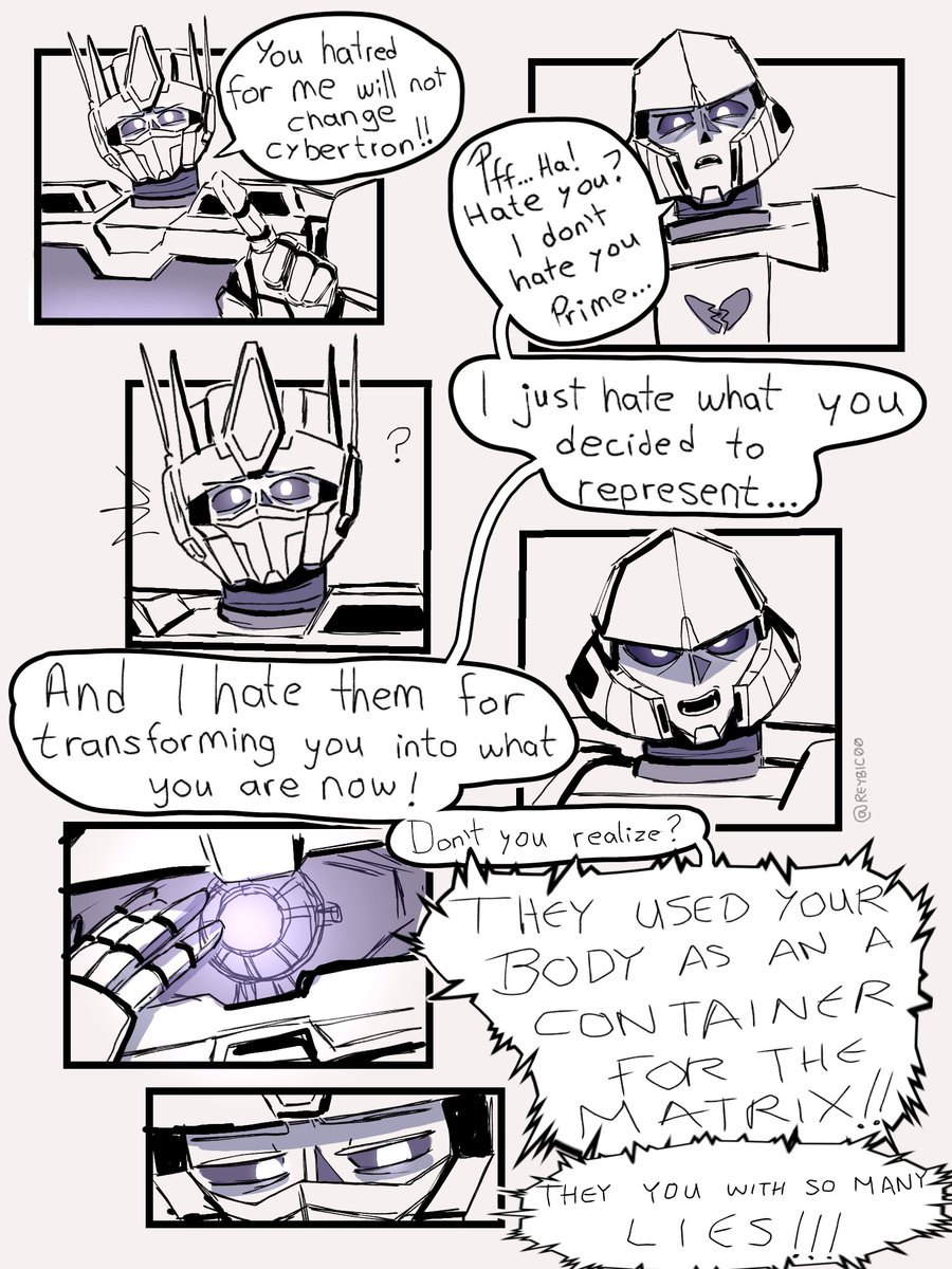 REYBIC00's tweet photo. My hobbies: drawing tragedies lol, Here’s something absurd I’ve been working on over the last few days :v
4/10?
#transformers #tfone #megop #megatron #optimusprime https://t.co/q1JeAlsPQg