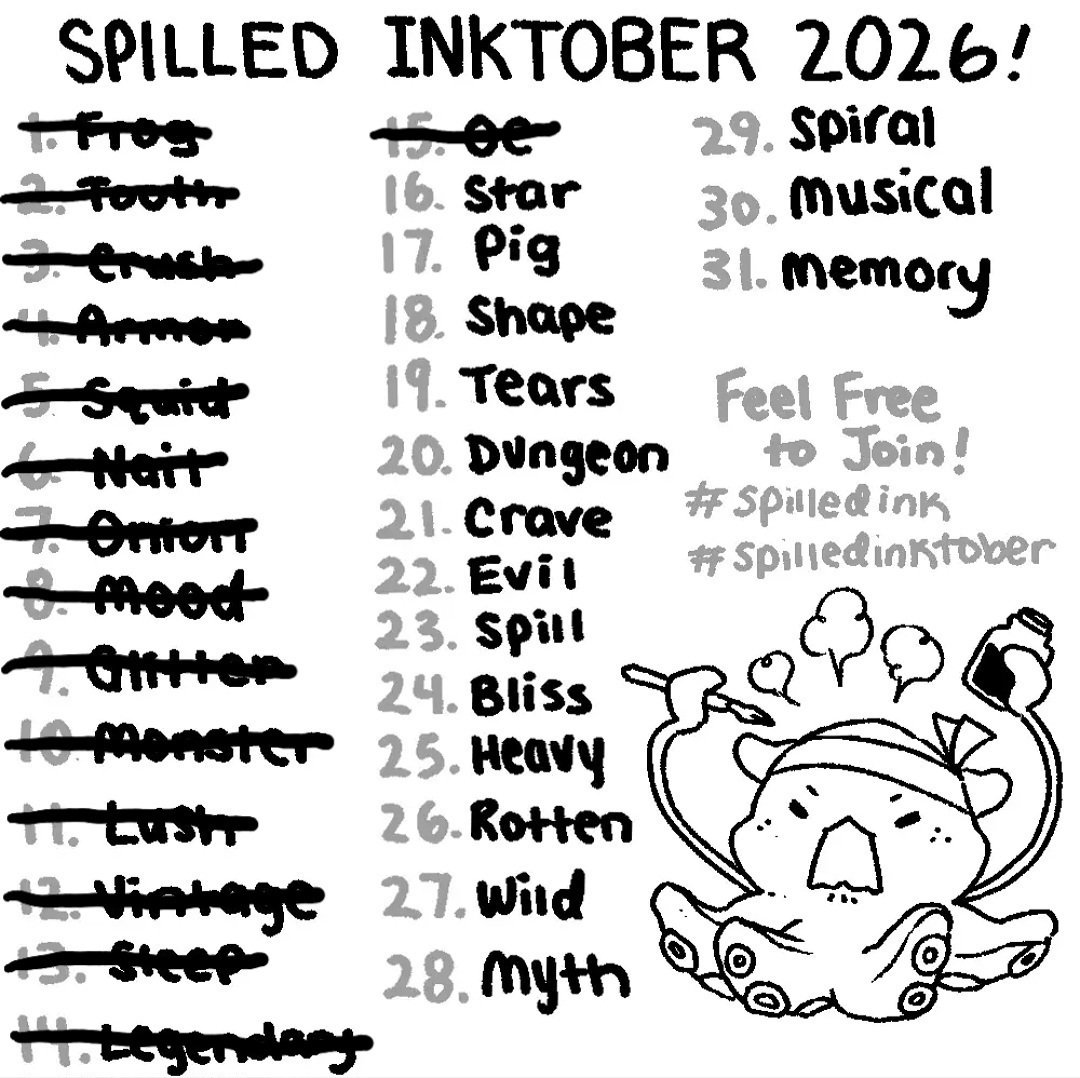 SaltyBeezh's tweet photo. Day 14: Legendary
#spilledink #spilledinktober #inkart #inkillustration #inkdrawing https://t.co/TWPw7vmYUC