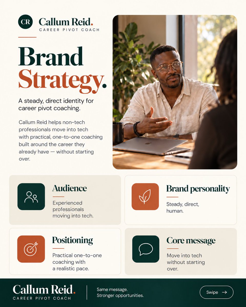 techiyahdigital's tweet photo. A good logo isn't a complete brand identity.

Our Callum Reid concept shows how one clear identity can connect your website, social content and client experience.

Coach, consultant or real estate agent? DM AUDIT for a free brand audit.

#BrandIdentity https://t.co/PEPw6RFw5T