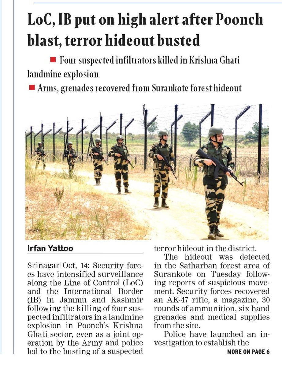 KashmirHorizon's tweet photo. #LoC, IB put on high alert after #Poonch blast, terror hideout busted 

 Reports @IrfanYattoo

 https://t.co/3TdFomj4JT https://t.co/A03I3JQtQS