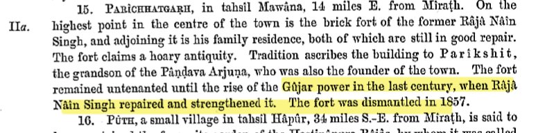 PaganGujjars's tweet photo. Some Gujjar forts (Uttar Pradesh) were recorded in Archaeological Survey of India, 1891.

Ambheta:  Khubbad
Landhaura: Khubbad 
Kasna: Bhati
Parikshitgarh: Nagadi
Hardoi Gujar: Peelwan

Currently, most of them are in ruins https://t.co/vDIDINL9dv