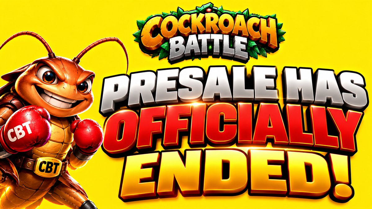 cockroachbattle's tweet photo. 🚀🪳 CBT PRESALE OFFICIALLY ENDED!

🔥 PancakeSwap Listing TODAY!

📅 15 Oct 2026
⏰ Around 5 PM UTC
💰 Planned Price: $0.004
✅ Sell or hold unlocked CBT
🔓 Claim tokens as they vest
🌐 Presale website stays live!
https://t.co/NkrU0reHuY

#CBT #PancakeSwap #GameFi https://t.co/oXiWYBxtwj