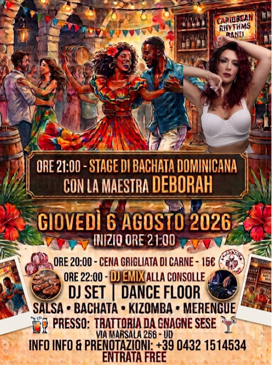 carte_ep1903's tweet photo. 💥💥🇩🇴🇩🇴GIOVEDÌ 6 AGOSTO🇩🇴🇩🇴💥💥

Proponiamo serata caraibica a Udine! Presso trattoria Gnagnesese 

19:30 cena
21:00 free stage Bachata dominicana 
22:00 si balla caraibico! E tu ci sarai? ? https://t.co/eXTntChc2q
