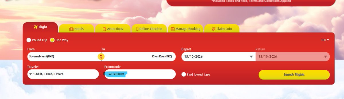 Starinsky88's tweet photo. THAI VIETJET ต้องกรอกโค้ดหน้าแรก VZFLYTODOM ส่วนลดจะขึ้นหน้าสุดท้ายที่ให้เลือกช่องทางจ่ายเงินค่ะ https://t.co/ub6hRDnTTb