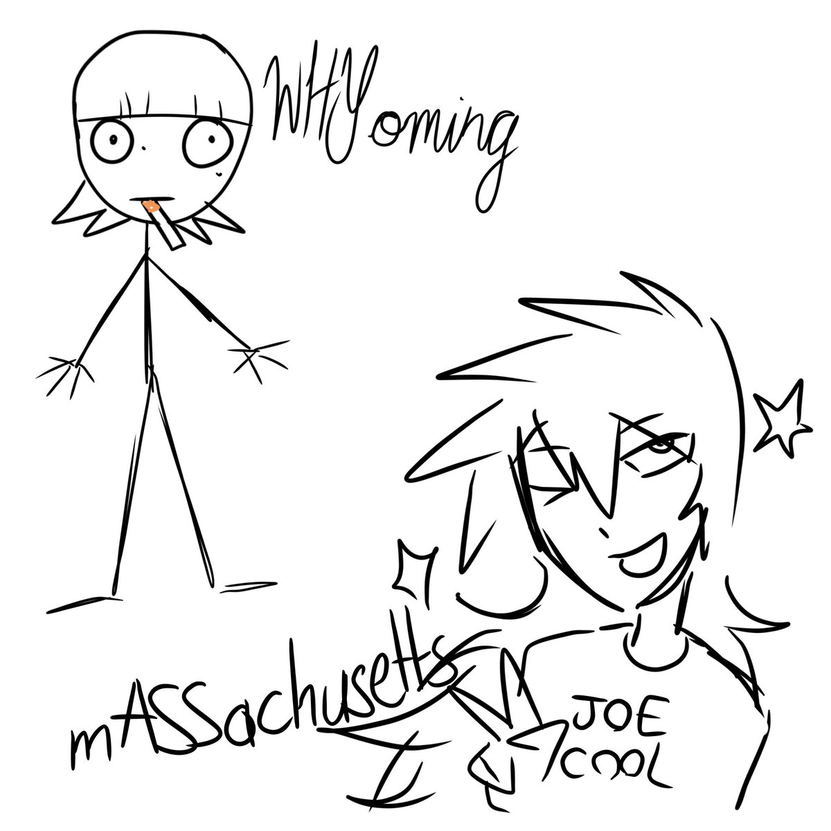 viciousdiscount's tweet photo. how my ocs would draw themselves and each other https://t.co/3VhjDebqGW