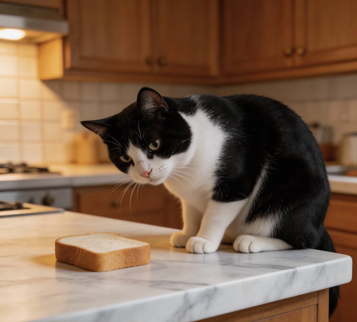 Plavchek's tweet photo. [I came home and found my cat pawing at my snack stash on the table, batting at the cookies like they’re its new treasure—total mischief mode activated!]， https://t.co/HSzXpga2Us