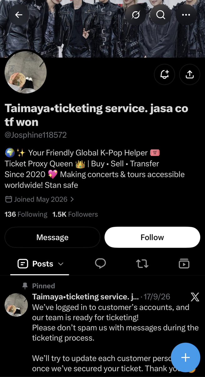pattomatoface's tweet photo. 🚨เตือนภัยมิจจี้🚨

แอค @.Josphine118572 !!

เอารูปบัตรเราไปใช้ ใส่เครดิตทับ ระวังกันด้วยนะคะ ยังไงใครจะซื้อบัตรต่อกันช่วย ๆ กันดูในด้อมน้าา 😭 ไม่อนุญาตให้ใครเอารูปไปใช้ในการหลอกลวงชาวบ้านนะคะ

#DAOUOFFROADHalloweenFanParty
#DAOUOFFROAD #ต้าห์อู๋ออฟโรด https://t.co/ovlbMus4Wb