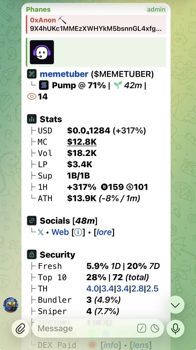 0xAnon01's tweet photo. Cooked 2.6X ON $MEMETUBER

Tg me https://t.co/C3Qz0HcHe9 for Early CAs and network alpha.

9X4hUKc1MMEzXWHYkM5bsnnGL4xfgZ7UgVGpkgkxpump https://t.co/LO04g9hq6j