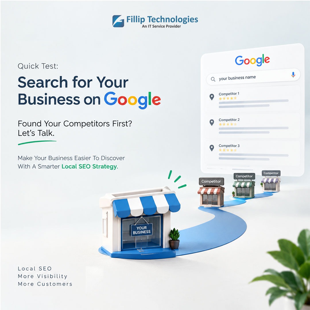 Fillip_Tech's tweet photo. Search for your business on Google using your main service and location.

Are customers finding you or your competitors first? A stronger local SEO strategy can help improve your visibility.

#LocalSEO #FillipTechnologies https://t.co/vl3pm4jumf