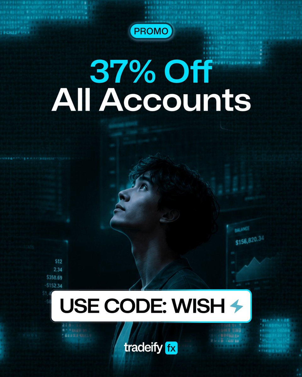 wishretails's tweet photo. 🔥 37% OFF ALL @tradeifyforex  ACCOUNTS!

Use my code WISH to grab your discount. ⚡

Trade smarter, stay disciplined, and take your next step toward your trading goals. 📈
https://t.co/jn0O0Nscbr https://t.co/0VcvqVlDTJ
