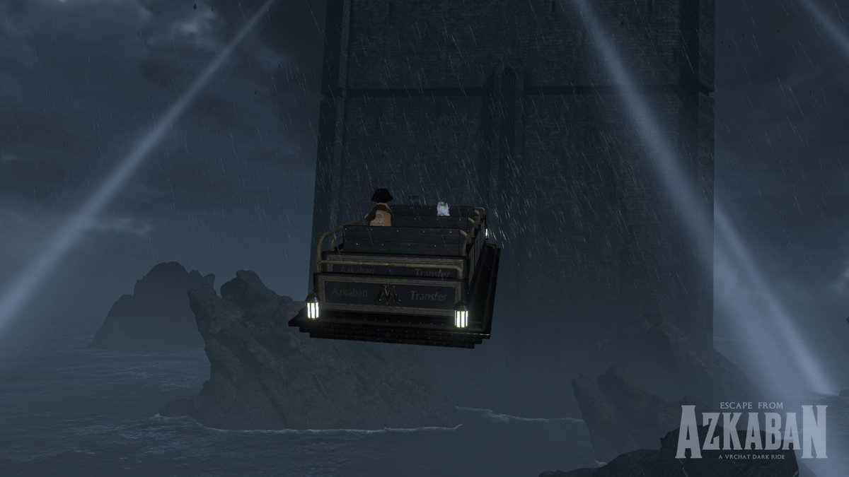 wamononoke's tweet photo. Escape from Azkaban ［RIDE］EN ⁄ JP 

日本語吹き替え選べるようになったって聞いて再訪。
めっちゃよかった…！( 'ω')
日本語音声なら字幕はオフにするのがいいね。

by ~Robert #VRChat #MadeWithVRChat https://t.co/yeD4KYc5Tc https://t.co/iwfdJ2fek0