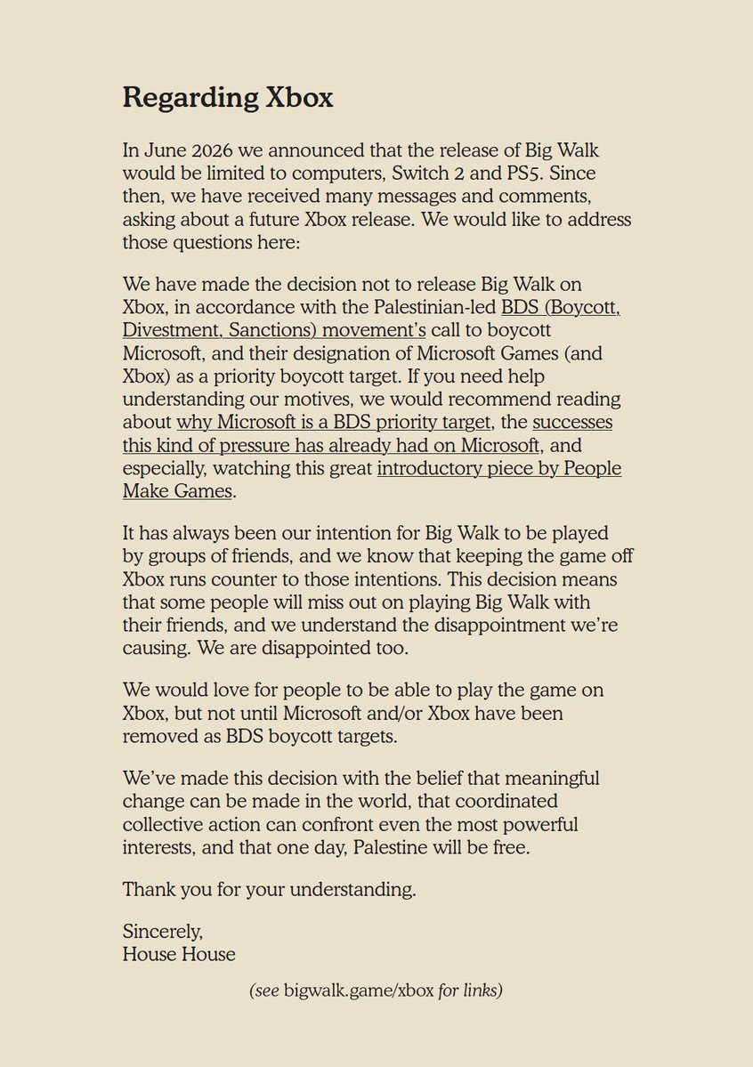 house_house_'s tweet photo. An explanation on why Big Walk isn't available on Xbox.
https://t.co/XYv772bLej https://t.co/R0jGds8dRv
