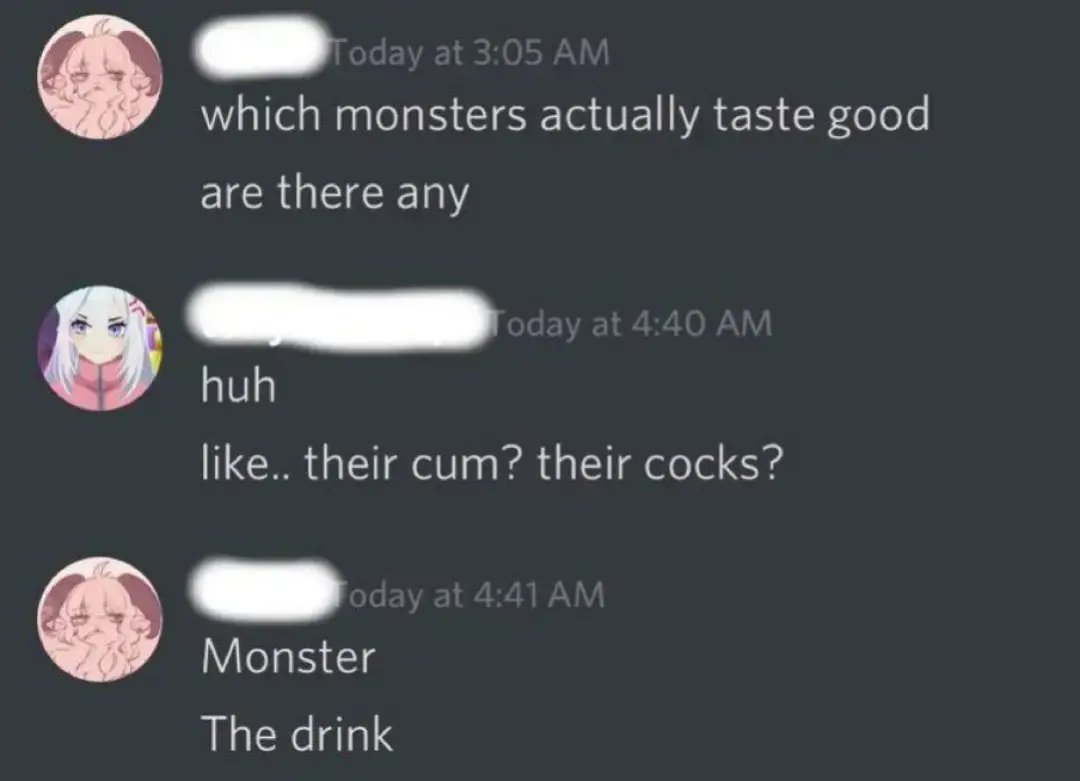 KodiTryst's tweet photo. If you were going to pick monster flavours for monster "flavours" which would match up for you? I'm thinking:
Goblin = Original Green
Orc = Assault
Merman = Pipeline Punch
Centaur = Mule?

#funny #lewd #monster #teratophilia https://t.co/svxhJ4yFR3