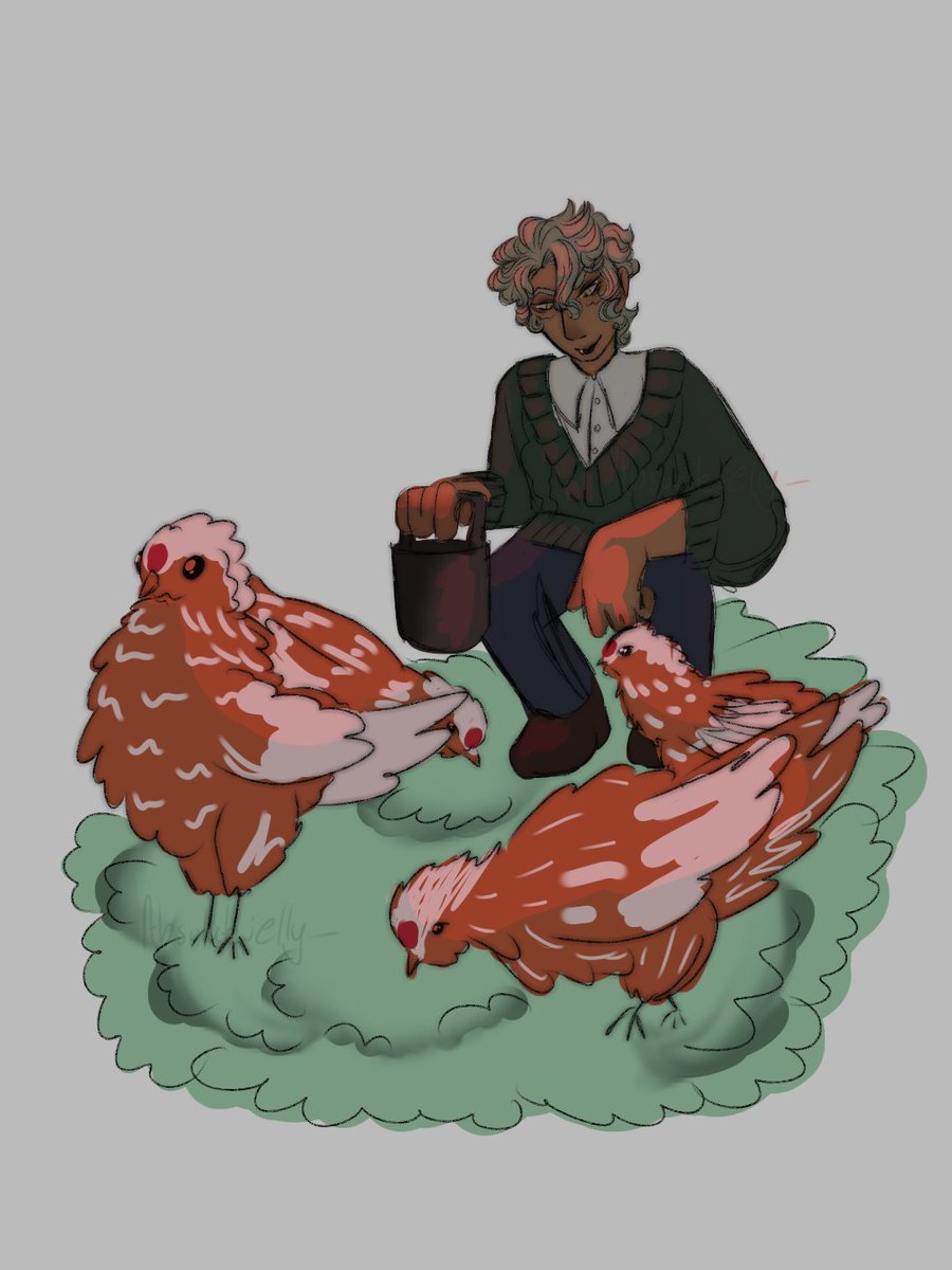 absolutejelly_'s tweet photo. Sebek and Chickens yay
#twst_fa https://t.co/REZ6Mc4Bxd