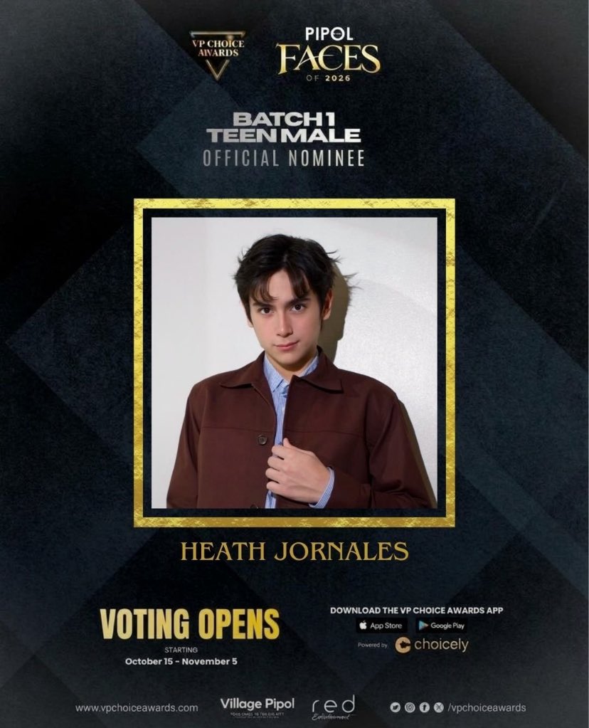 heacapww's tweet photo. 𝐕𝐎𝐓𝐈𝐍𝐆 𝐈𝐒 𝐍𝐎𝐖 𝐎𝐅𝐅𝐈𝐂𝐈𝐀𝐋𝐋𝐘 𝐎𝐏𝐄𝐍! 🗳️✨

Caprice Cayetano and Heath Jornales are nominated for Female Teen and Male Teen at #PIPOLFacesOf2026! 💜

The Pi-PoLL voting officially opens today, 𝗢𝗖𝗧𝗢𝗕𝗘𝗥 𝟭𝟱, 𝟮𝟬𝟮𝟲 and will run until 𝗡𝗢𝗩𝗘𝗠𝗕𝗘𝗥 𝟬𝟱, 𝟮𝟬𝟮𝟲!

𝐊𝐚𝐩𝐢𝐭𝐚𝐧𝐬 𝐚𝐧𝐝 𝐒𝐨𝐥𝐢𝐝𝐬, let’s come together and show our support for Caprice and Heath. We’ve come this far cheering for them, and now, we have another opportunity to show our support through our votes. Let’s do what we can, help spread the word, and continue supporting them throughout this journey. Every vote counts, and every effort is appreciated! 

Cast your votes now through the VP Choice Awards App or the web voting portal, powered by Choicely.

📲 Download the app from the Apple App Store for iPhone or the Google Play Store for Android.

#CapriceCayetano #HeathJornales #CapEath #PIPOLFacesOf2026 #8thVPChoiceAwards #PIPOLmgZn