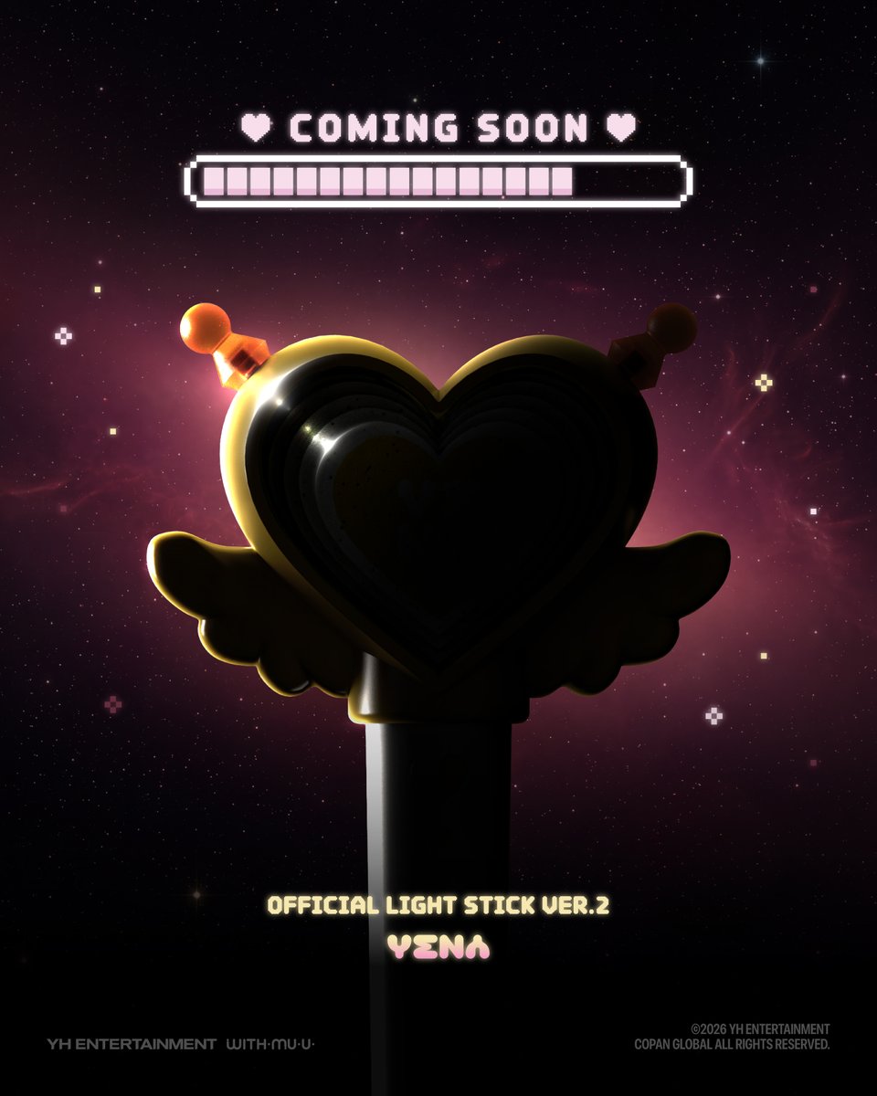 Withmuu_twt's tweet photo. [📢] YENA OFFICIAL LIGHT STICK VER.2 🌍💛

💓 𝗖𝗢𝗠𝗜𝗡𝗚 𝗦𝗢𝗢𝗡 💓

📅 2026.10.19 3PM 예약 판매 오픈
📍 위드뮤 온라인 몰

#최예나 #예나 #YENA https://t.co/EgCrY50zMU