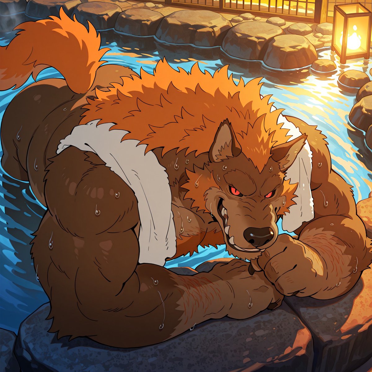 c14996207's tweet photo. Ai Werewolf Chimera (NSFW) hot spring -1 https://t.co/XHb6WMiG2p
