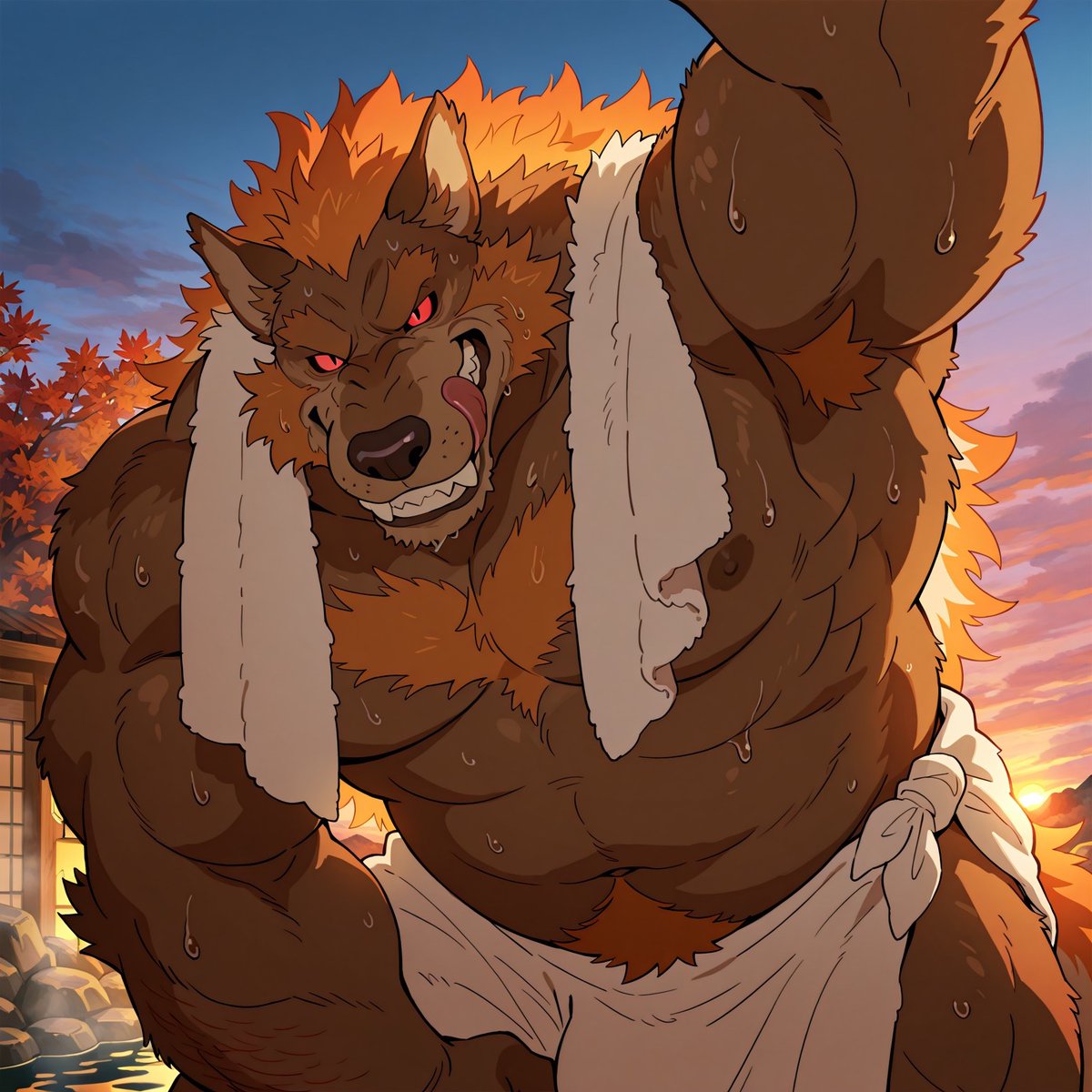 c14996207's tweet photo. Ai Werewolf Chimera (NSFW) hot spring -1 https://t.co/XHb6WMiG2p
