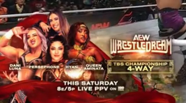 GhostXad9211's tweet photo. Persephone defends TBS title in a 4 way match at WrestleDream.
🔥🔥🔥🔥🔥
#AEWDynamite
#AEWCollision https://t.co/MXWcjrmBXS