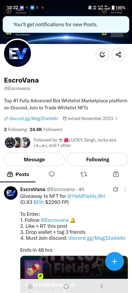 BullishCherry's tweet photo. @Escrovana @YieldFields_RH Followed both account &amp; notification on 🔔
Joined discord ✅
Attach proofs below comments 

Tags friends @TwiGiv3690 @11th_lucky @Asgardking35 

EVM - 0xEEEaa2C804132be9dA87F2d3197cA63451324820

Thankyou 🥳 https://t.co/vt55S5Flfu