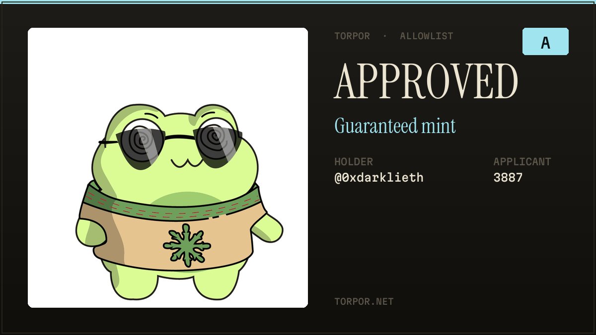 torpor_si's tweet photo. Read, considered, approved. @0xdarklieth mints guaranteed.

https://t.co/yLjKO2SJ7q https://t.co/6WeuQyb1do
