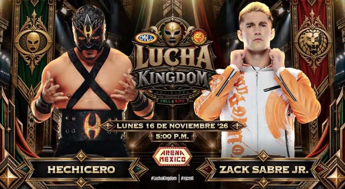 WrestlePurists's tweet photo. 🚨 OFFICIAL

Hechicero vs. Zack Sabre Jr. at CMLL x NJPW Lucha Kingdom!

#CMLL https://t.co/eDDk3tsVzm