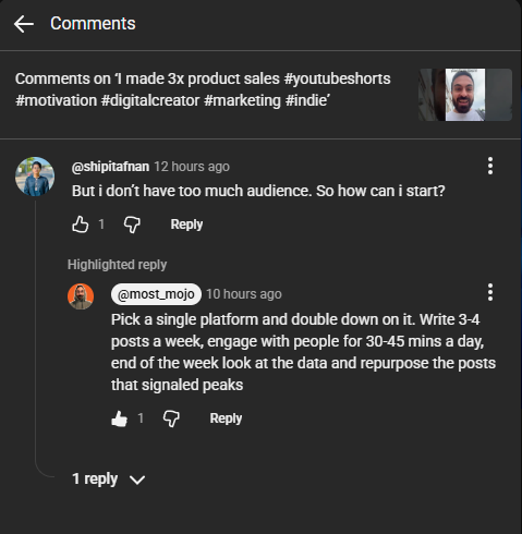 ShipItAfnan's tweet photo. Yesterday I left a random comment on Jacob’s reel:

“I don’t have much of an audience. How do I start?”

He replied within minutes.

That one reply taught me more than most paid courses. 🧵 https://t.co/gQnxjUWwUR