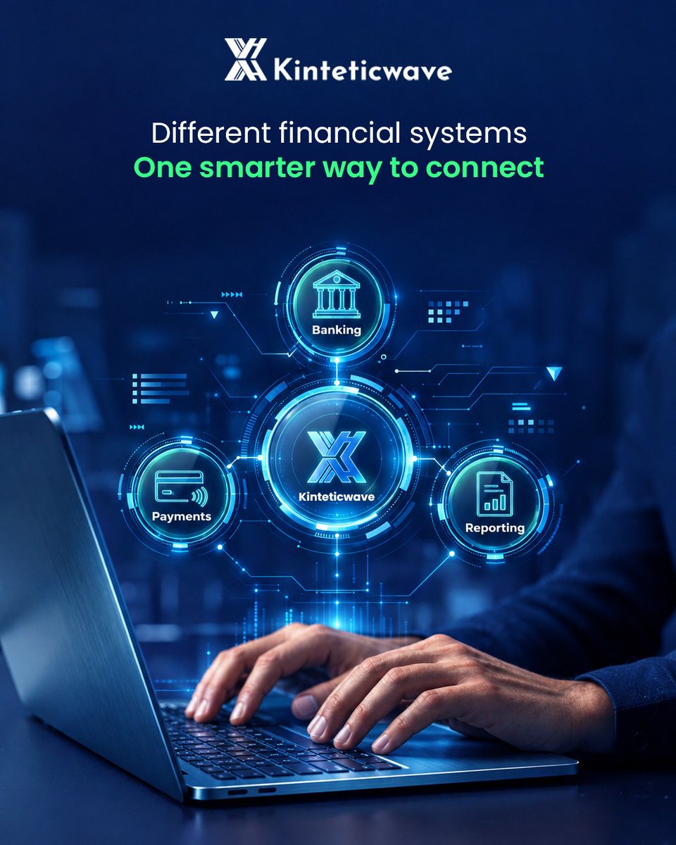 Kinteticwave_'s tweet photo. One system holds the balance. Another records transactions. A third generates reports. Connected financial systems brings financial processes into one seamless operation.

#Kinteticwave #APIs #APIBanking https://t.co/QNhJF2yrTG