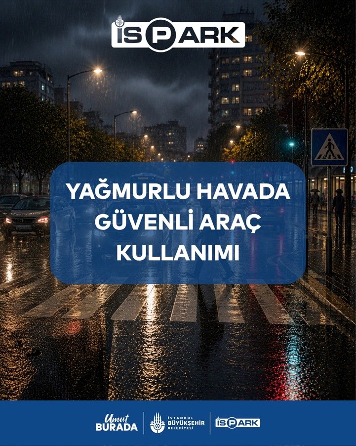 ispark's tweet photo. Yağışlı havalarda güvenli ulaşım için daha dikkatli olalım. 🌧️🚗

Hızımızı yol ve görüş koşullarına göre azaltalım, ani fren ve sert manevralardan kaçınalım. Farlarımızı açık tutarak görünürlüğümüzü artırırken yaya geçitlerinde yayalara öncelik verelim.

Unutmayalım; trafikte alınan her önlem, hepimizin güvenliği için önemlidir.

#İSPARK #GüvenliSürüş #TrafikGüvenliği #YağmurluHava #YayayaÖncelik