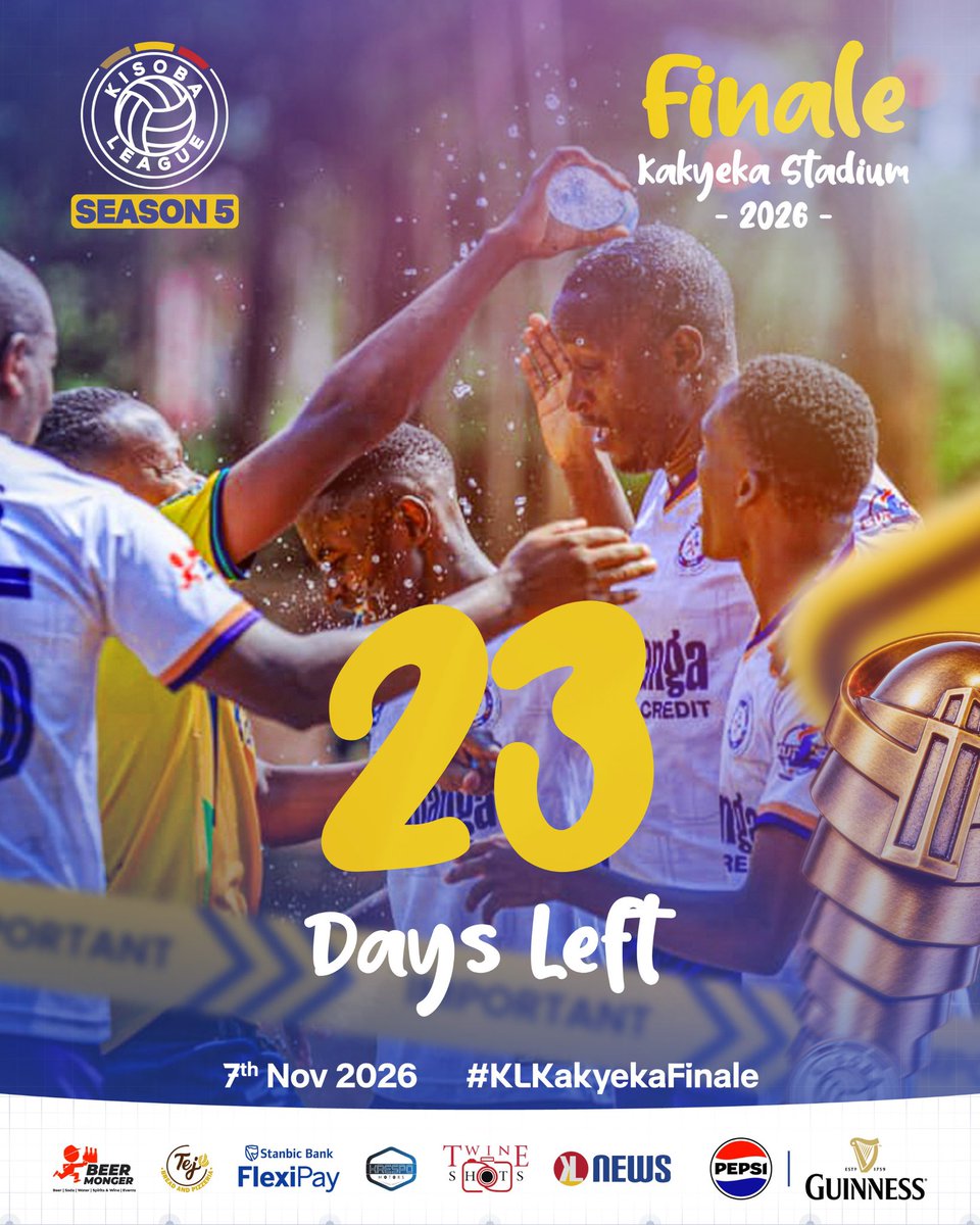 iamVanitah's tweet photo. The count down is on. 
23 days to go💃🏻💃🏻
@KISOBALeague Season 5 Grand finale
📆7th Nov
📍Kakyeka Stadium 
#KISOBALeagueSnV 
#KLKakyekaFinale https://t.co/EbHLY4CvP9